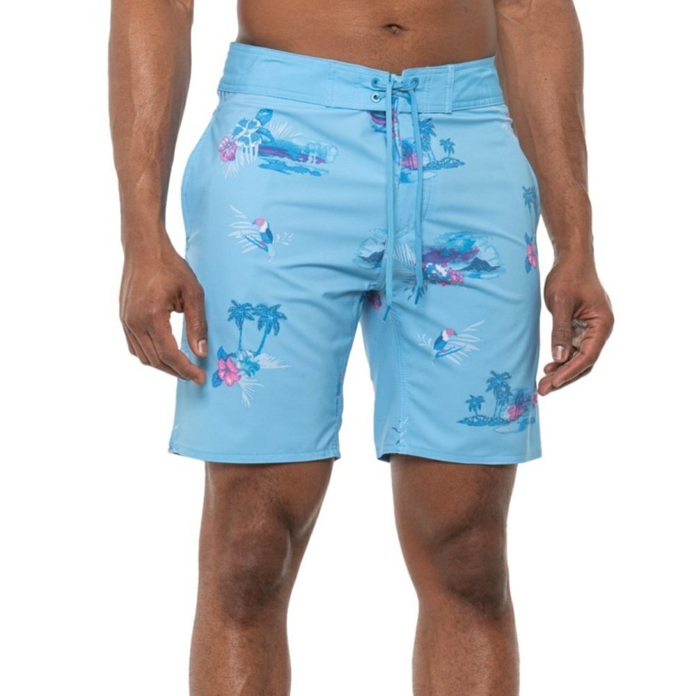 NWT Burnside Parrots Print Swim Beach Bottom Boardshorts